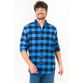 Imagem da oferta Camisa Xadrez Flanelada Preto/Azul