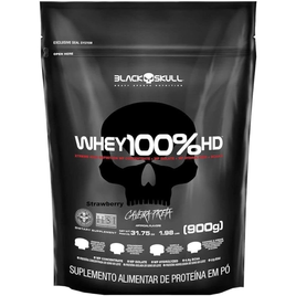 Imagem da oferta Whey Protein Black Skull 100% HD (Refil) Morango - 900g