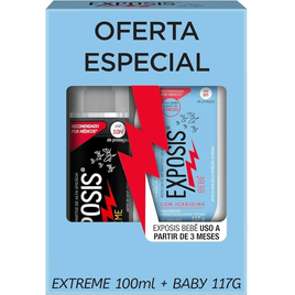 Imagem da oferta Exposis Extreme Repelente Spray com Icaridina 100ml + Exposis Bebê Repelente Gel com Icaridina 117g