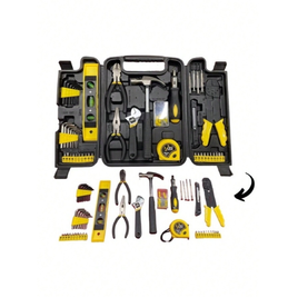 Imagem da oferta Maleta De Ferramenta Kit Com 129 peças Manutenção Construção Elétrica Alicate Nível Chave Inglesa Martelo Parafus