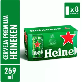 Imagem da oferta Cerveja Lager Puro Malte Heineken 269ml - 8 Unidades