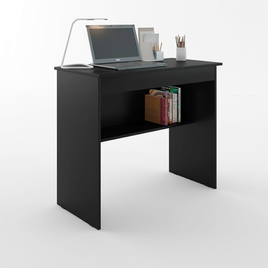 Imagem da oferta Escrivaninha/Mesa de Computador com 1 Gaveta e Prateleira Organizadora para Quarto ou Escritório de Estudo (Preto)