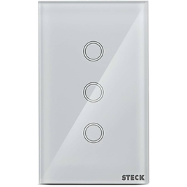 Imagem da oferta Steck Interruptor Inteligente 4×2 Touch Wi-Fi Steck Ambiente Conectado 3 Módulos Bivolt Branco