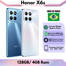 Imagem da oferta Honor X6s 128GB / 4GB RAM Versão Global | Envio do Brasil | Smartphone 4G Processador Helio G25 MediaTek