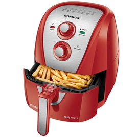 Imagem da oferta Fritadeira Elétrica Sem Óleo Air Fryer Mondial AFN40RI Family Inox 4L - Vermelha