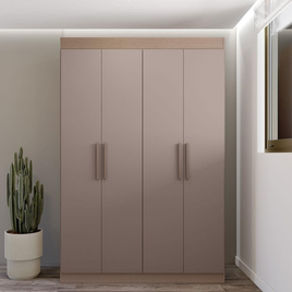 Imagem da oferta Guarda-Roupa Bartira Ville com 4 Portas 2 Gavetas e 2 Prateleiras - 134cm de largura