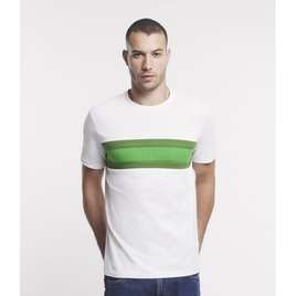 Imagem da oferta Camiseta Comfort em Algodão com Bloco de Cor e Detalhe Jacquard