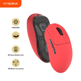 Imagem da oferta Mouse Gamer Kysona Aztec PAW3395 sem fio 55g 26000DPI