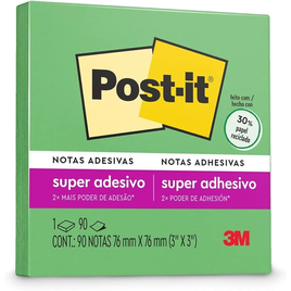 Imagem da oferta Post-it 3M Bloco de Notas Super Adesivas Verde Limão 76 mm x 76 mm - 90 folhas