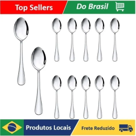 Imagem da oferta Kit Com 6 Colher Talher Aço Inox Colher De Sopa