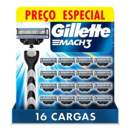 Imagem da oferta Carga para Aparelho de Barbear Gillette Mach3 - 16 Unidades