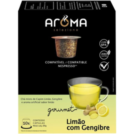 Imagem da oferta Aroma Selezione Cápsulas De Chá Limão Com Gengibre Compatível Com Nespresso Contém 10 Cápsulas