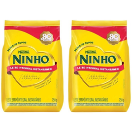 Imagem da oferta Leite em Pó Integral Instantâneo Nestlé Ninho - Sachê 750g 2 Unidades