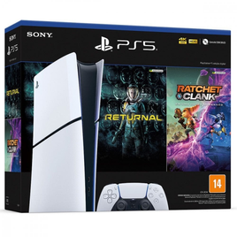 Imagem da oferta Console PlayStation 5 Slim Digital Edition Branco + Returnal e Ratchet e Clank + Controle Sem Fio Dualsense Branco