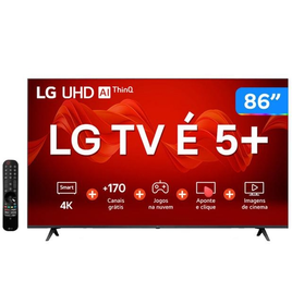 Imagem da oferta Smart TV 86" 4K LG ThinQ AI HDR Bluetooth Alexa Google Assistente Airplay 2 3 HDMIs - 86UR8750PSA