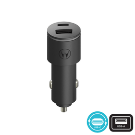 Imagem da oferta Carregador Veicular Motorola Turbo Power™ 45 DUO 27W / 18W - Sem cabo
