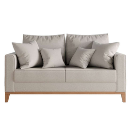 Imagem da oferta Sofá 2 Lugares Beny Base de Madeira Linho Cotton Cru Rrdecor