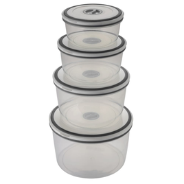 Imagem da oferta Jogo de Potes de Plástico Hermético Electrolux - com Tampa Redondo A15405201 4 Peças