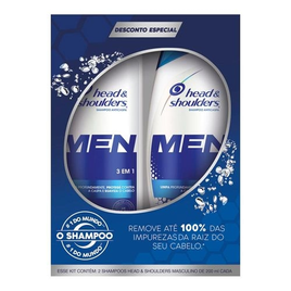 Imagem da oferta Kit Shampoo Head & Shoulders 3 Em 1 Men 200ml 2 Unidades