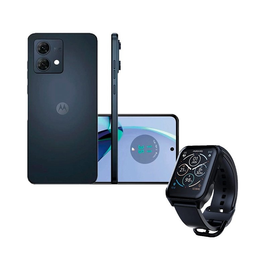 Imagem da oferta Combo Smartphone Motorola Moto G84 5G 256GB 6.5" Grafite + Smartwatch Watch 70 Preto