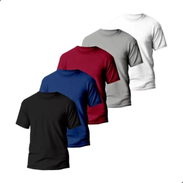 Imagem da oferta Kit 5 Camisetas Básicas Masculina Dry Fit Lisa Tradicional