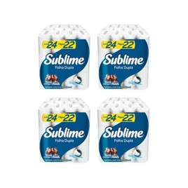 Imagem da oferta Kit 4 Pacotes Papel Higiênico Folha Dupla Sublime Softys - 24 Unidades (Total 96 Unidades)