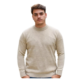 Imagem da oferta Blusa Tricô Masculina Lã Suéter Gola Careca Cardigan Inverno