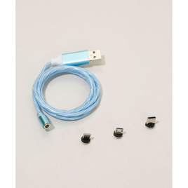 Imagem da oferta Cabo USB de Plástico com Iluminação em LED e 3 Ponteiras Azul