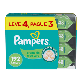 Imagem da oferta Lenços Umedecidos Pampers Aroma de Aloe Vera 192 Unidades