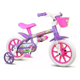 Imagem da oferta Bicicleta Infantil Infantil Nathor Violet Aro 12 Freio com Rodas de Treinamento