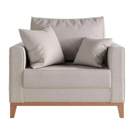 Imagem da oferta Poltrona Beny Pés e Base em Madeira Linho Cru Rr Decor