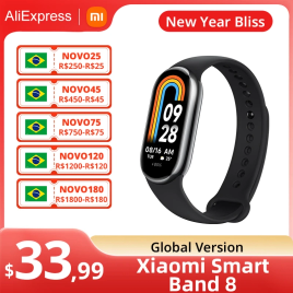Imagem da oferta Xiaomi-Versão Global Smart Band 8 Pulseiras Smartband Display AMOLED de 1.62 \