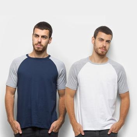 Imagem da oferta Kit Camiseta Básica Raglan com 2 Peças - Masculinas