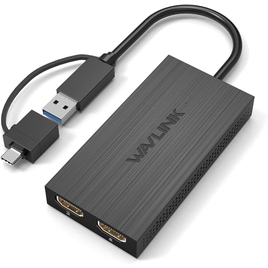 Imagem da oferta Adaptador HDMI Wavlink USB 3.0 2 Portas HDMI 4K e 2K Suporta até 6 monitores