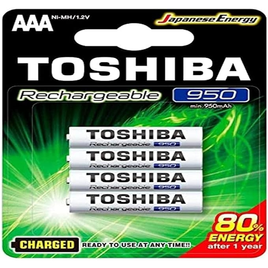 Imagem da oferta Pilha Recarregável Aaa 1,2V 950mah TNH3GAE Toshiba - 4 Unidades