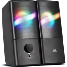 Imagem da oferta Caixa de Som Gamer para PC Adamantiun Aeros Portátil LED RGB