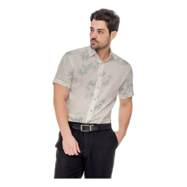 Imagem da oferta Camisa Social Moda Praia Slim Premium Elastano - Masculina Tam GG