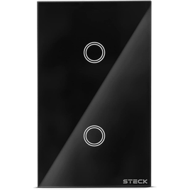 Imagem da oferta Steck Interruptor Inteligente 4X2" Touch Wi-Fi Steck Ambiente Conectado 2 Módulos Bivolt Preto