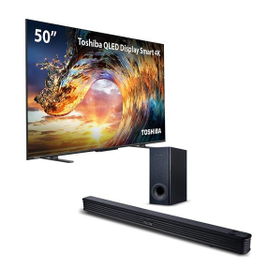 Imagem da oferta Combo Smart TV QLED 50 4K Toshiba TB013M + Soundbar com Subwoofer SP604
