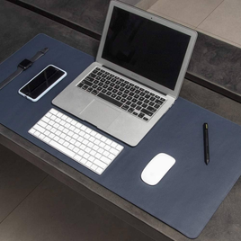 Imagem da oferta Mouse Pad Desk Pad Max em Couro Ecológico 90x40cm WORKPAD - BELLA NET (Azul Marinho)