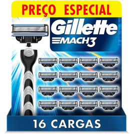 Imagem da oferta Gillette Mach3 - Refil Para Barbear 16 Unidades