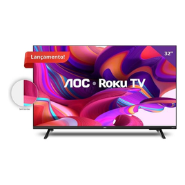 Imagem da oferta Smart Tv LED Hd 32 Polegadas AOC Sistema Roku TV Wi-Fi HDMI