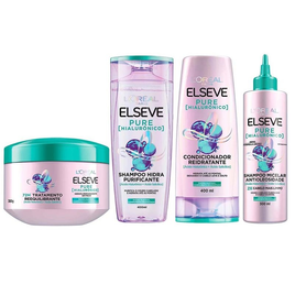 Imagem da oferta Elseve Pure Hialurônico Kit Shampoo + Condicionador + Shampoo Micelar + Creme de Tratamento