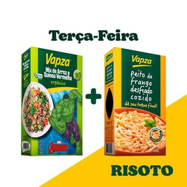 Imagem da oferta Kit Terça-Feira Vapza: Mix de Arroz Integral e Quinoa Vermelha Orgânico 160g + Frango Desfiado Cozido 400g