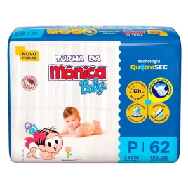 Imagem da oferta Fralda Turma Da Monica Baby Mega P - 62 Unidades