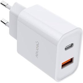 Imagem da oferta Carregador SuperPower Duo USB-A e USB-C Power Delivery 20W Carregamento Rápido 18W Branco Geonav - CH20PDQC