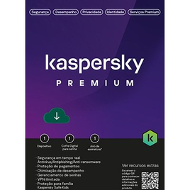 Imagem da oferta Antivírus Kaspersky Premium 1 dispositivo 12 meses - KL1047KDAFS,