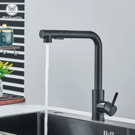 Imagem da oferta Black Pull-out Kitchen Sink Faucet 2 Modelo Stream Pulverizador bocal aço inoxidável água quente e fria Mixer Tap Dec