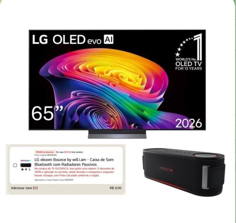 Smart TV LG OLED evo AI 4K C6 65 polegadas 2026