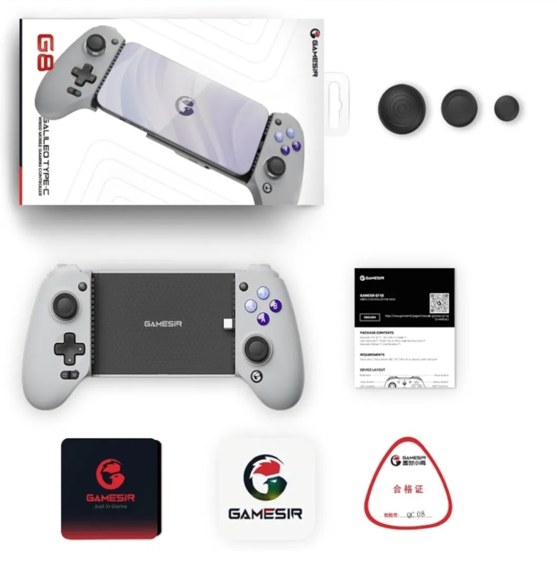 GameSir G8 Galileo Controle Gamer Mobile USB-C para Android e iPhone 15 Plug and Play Joysticks Hall Effect Gatilhos
